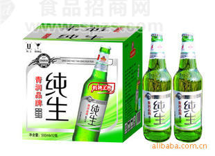 大量批發(fā)銷售500ml青潤品牌新純生啤酒，廠家直銷，物美價廉