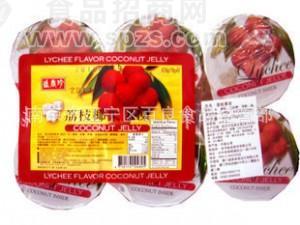 供应进口食品--台湾盛香珍白色果冻(荔枝椰果味)420克 1箱18板