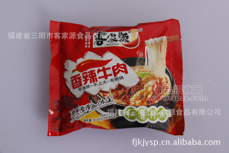 供應(yīng)客家源 香辣牛肉方便紅薯粉絲(袋裝) 粉絲方便食品 方便紅薯粉絲