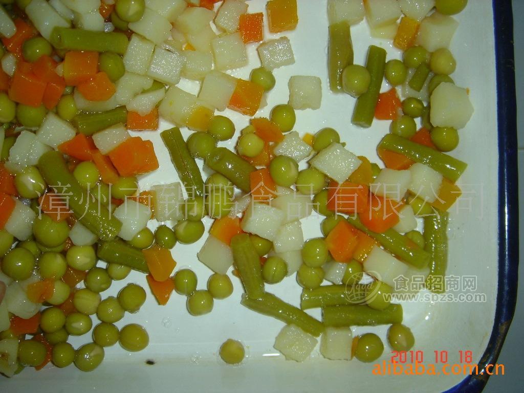 供應(yīng)混合蔬菜罐頭（青豆蘿卜馬鈴薯青刀豆段）