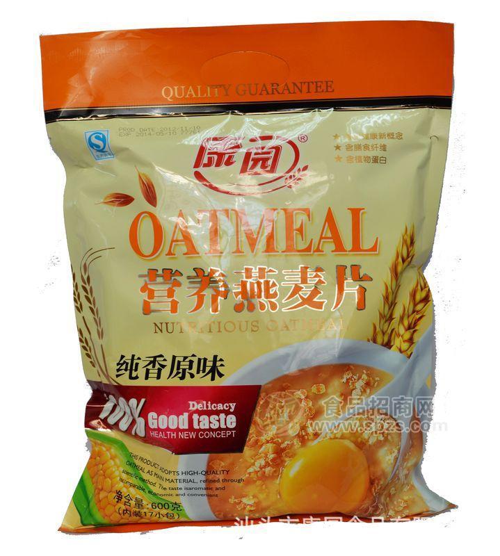 供应厂家600g康园纯香原味麦片袋装 诚招代理商 承接OEM代加工