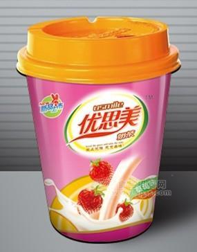 优思美草莓味奶茶