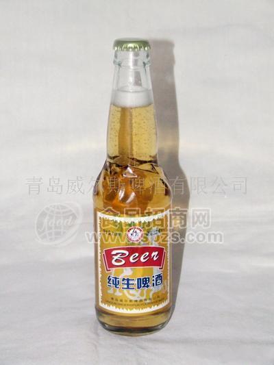 供應(yīng)嶗趵純生330ml(白瓶/鐳射設(shè)計)啤酒