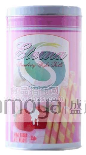印度尼西亚进口食品Eterna意特浓脆卷饼干（草莓味）