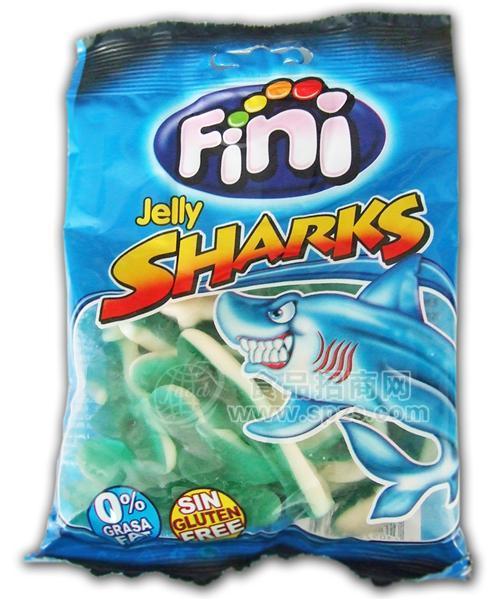 西班牙進口食品菲尼什錦鯊魚形橡皮糖Tlburones Surt