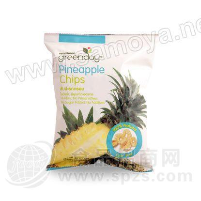 东南亚进口食品 泰国蔬果干 休闲零食 绿色时光 天然菠萝片 Greenday Pineapple Chips