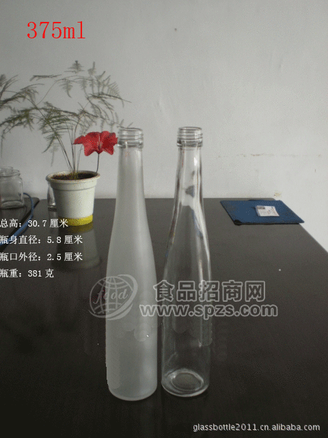 供應375毫升果醋玻璃瓶 香檳酒玻璃瓶