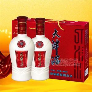 天津低價(jià)位白酒禮盒代理大津酒紅雙瓶禮盒白酒