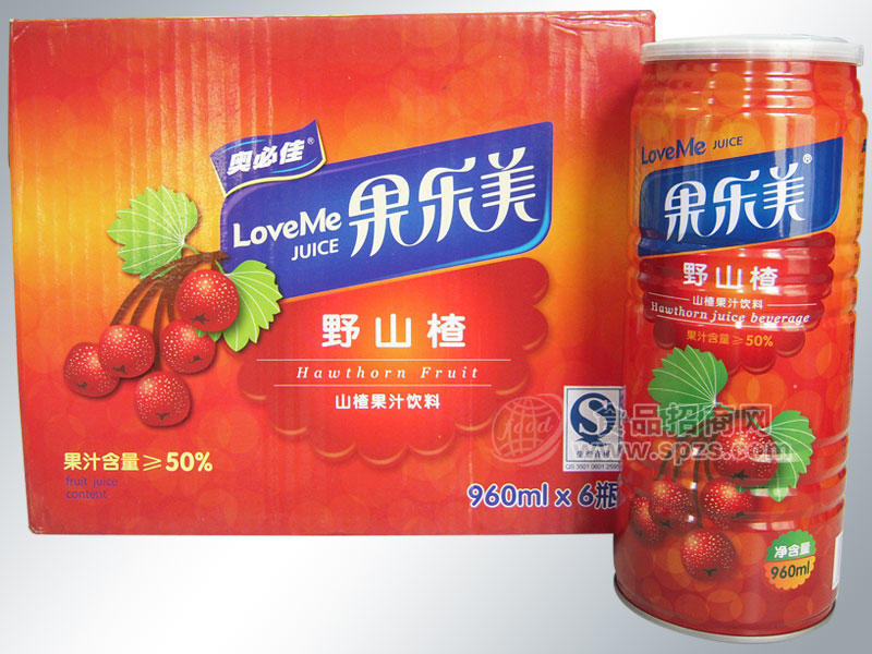 ·果乐美野山楂960mlx6瓶 