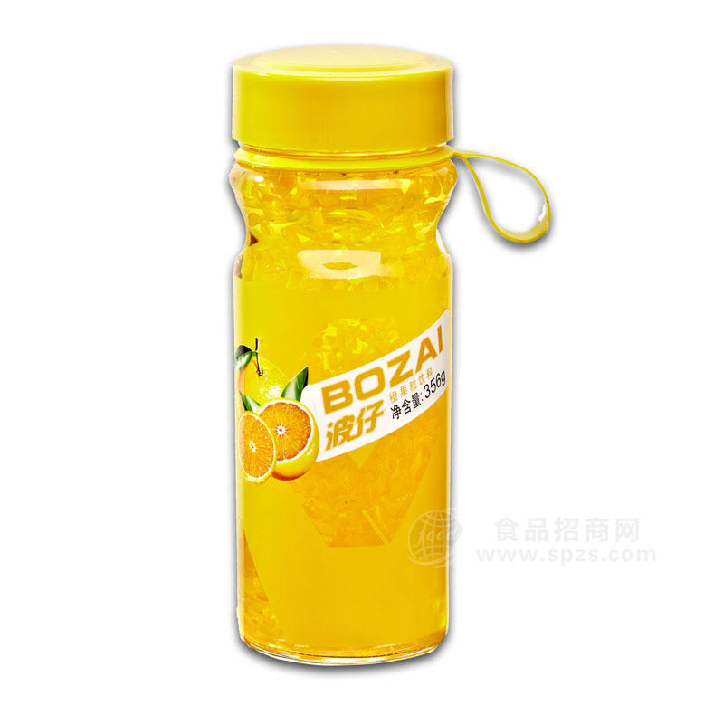 波仔食品玻璃瓶饮料 橙果汁果粒 356g×15瓶/箱