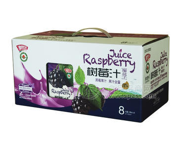 津思味 樹莓汁（覆盆子）黑莓果汁屋頂盒 (8盒裝)500ml