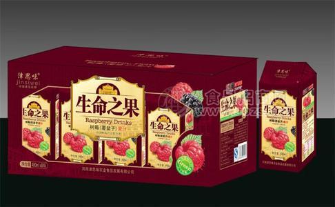 树莓果汁屋顶盒装480mlx8