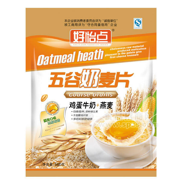 好怡点 鸡蛋牛奶+燕麦 五谷奶麦片 560g