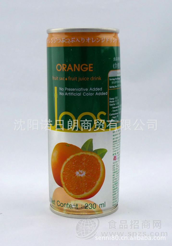供应泰国原装进口 Joos杰事橙汁（含橙果肉）230ml*24罐/箱