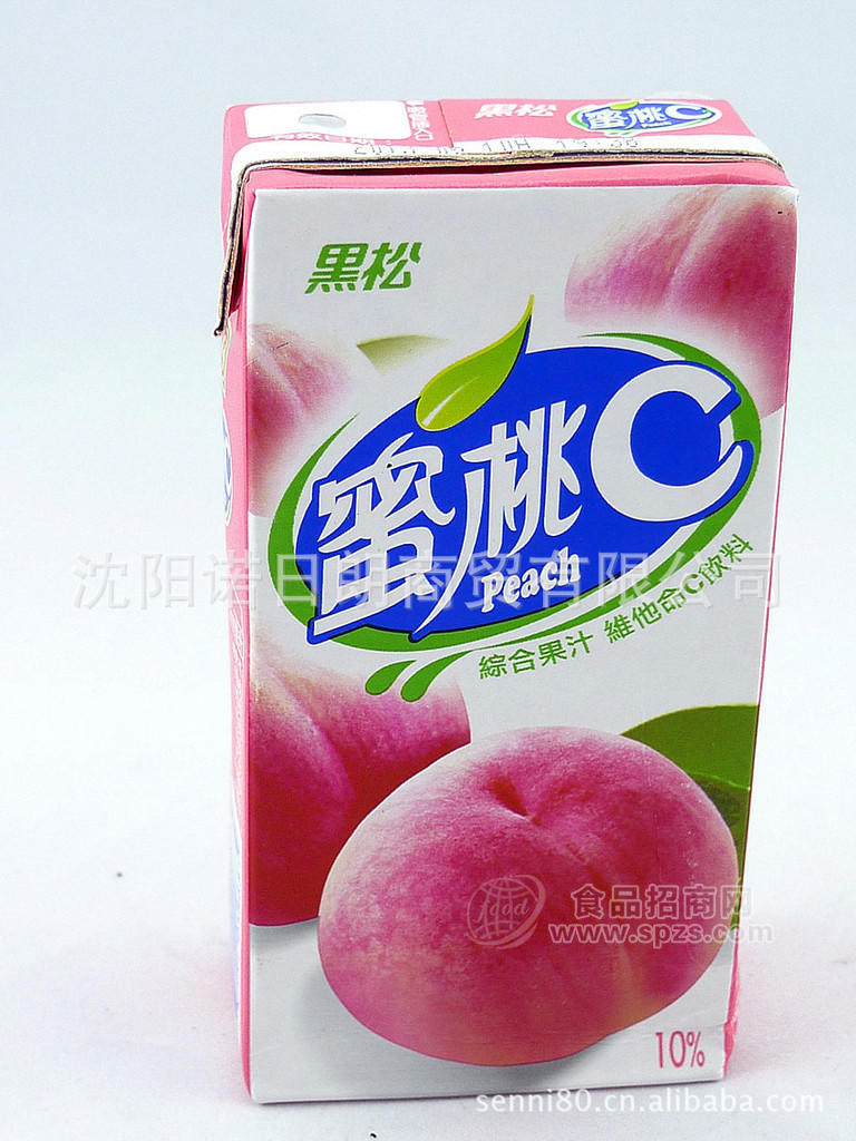 供应台湾原装进口 黑松蜜桃C果汁（10%y原汁）300ml*24盒/箱