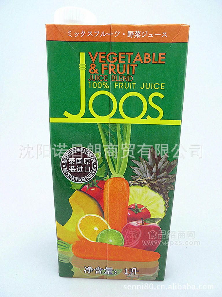 供應(yīng)泰國(guó)原裝進(jìn)口 Joos杰事100%蔬菜混合果汁1L vegetable & fruit