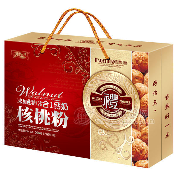 好怡點 未加蔗糖 3合1鈣奶 核桃粉 608g