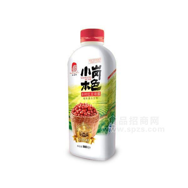 小崗本色植物蛋白飲料鄉(xiāng)村紅豆?jié)鉂{980ml