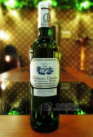 【法国红酒法国达扎克城堡干白葡萄酒】招商