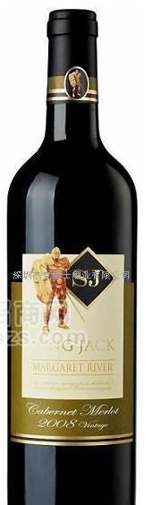 澳洲葡萄酒2008杰克王赤霞珠梅洛干红（绿标）