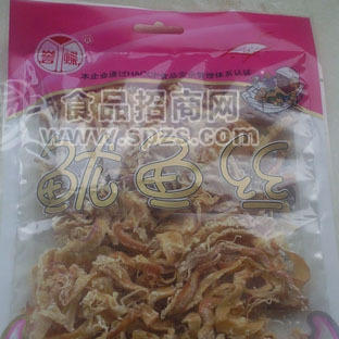 供應(yīng)供50G魷魚(yú)絲片炭烤熏制果木味休閑食品海產(chǎn)品