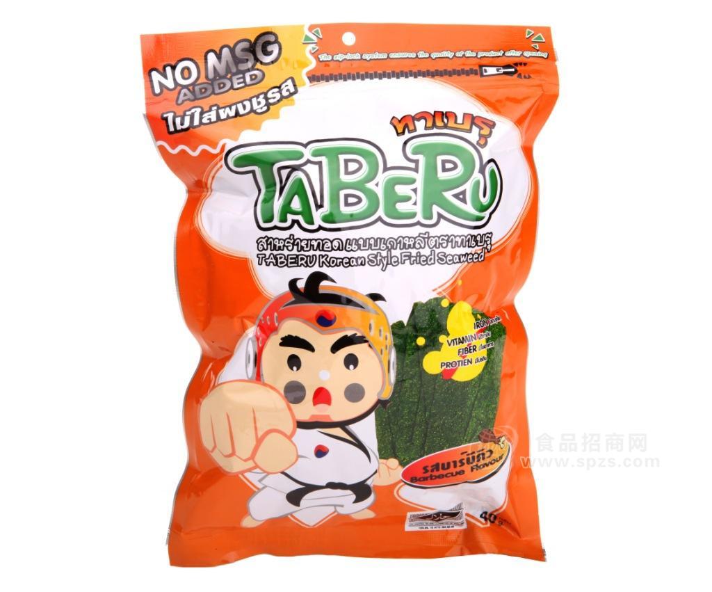 供應泰國進口食品 TABERU（塔布魯）韓式海苔 燒烤味