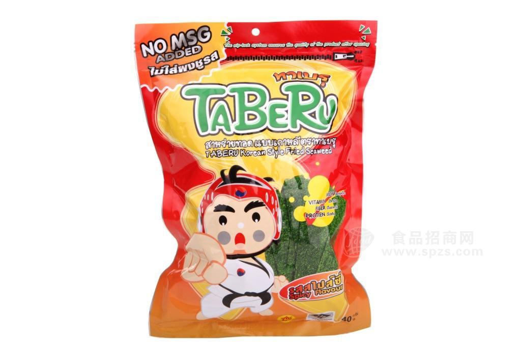 泰國進(jìn)口食品 TABERU（塔布魯）韓式海苔 40g 辣味