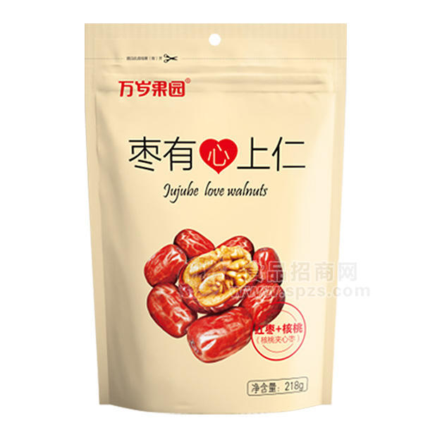 萬歲果園棗有心上仁 紅棗+核桃218g