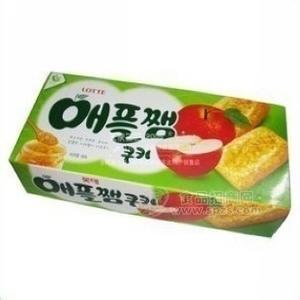 韩国 韩国饼干 乐天苹果果酱曲奇饼干230g*12盒
