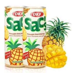 韩国原装进口饮料 OKF菠萝果汁饮料（含菠萝果肉） 240ml*30