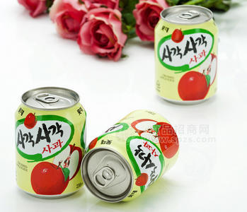 韓國(guó)進(jìn)口食品 樂(lè)天粒粒果肉蘋(píng)果汁 238ml*12個(gè)/箱