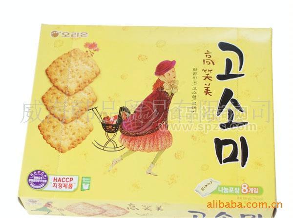供應(yīng)韓國(guó)餅干好麗友高笑美芝麻餅干大盒12盒/箱