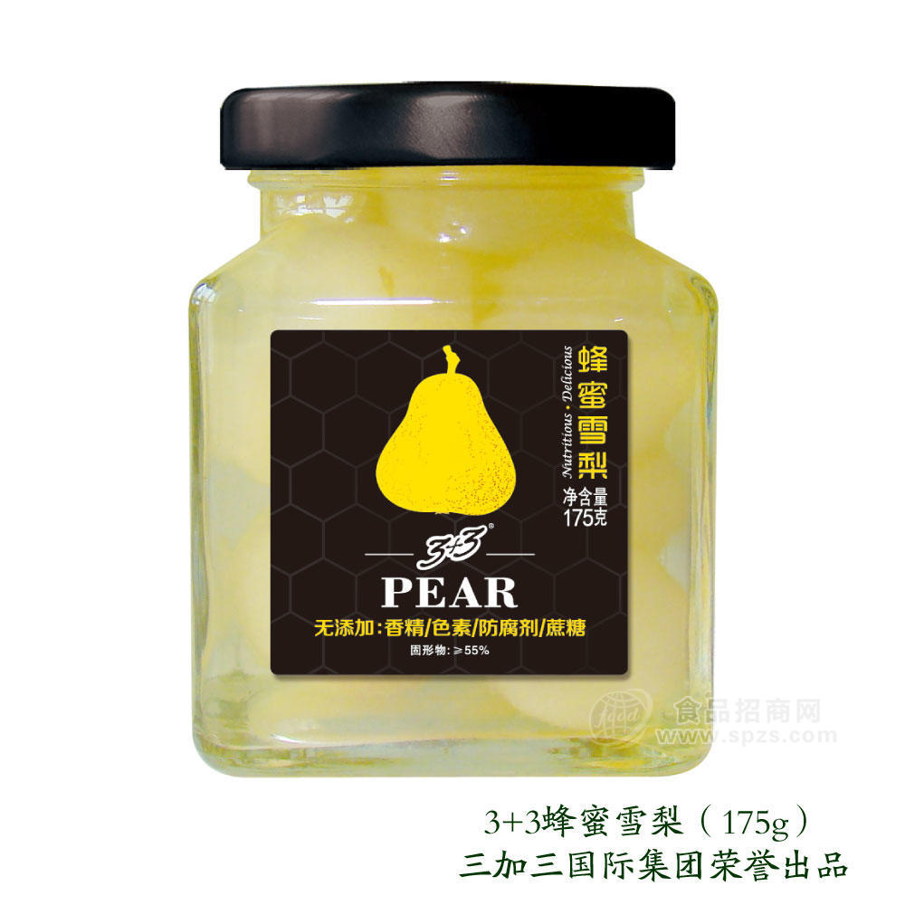 ·3+3蜂蜜雪梨水果罐头175g 