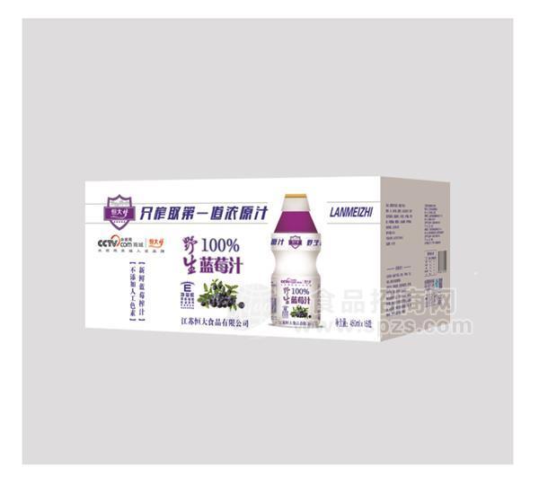 恒大梦野生蓝莓汁450ml×15