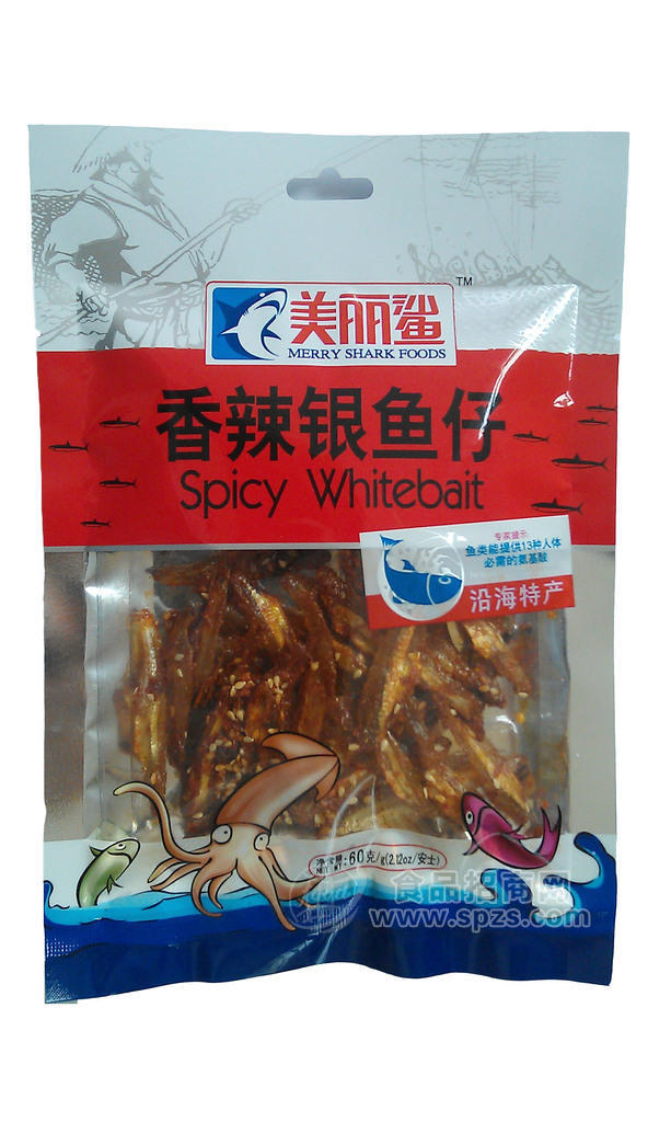 【美丽鲨】60g香辣银鱼仔/海产白凡鱼干 ◣果自源食品◥