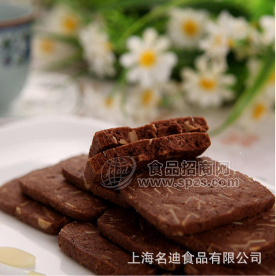 美味濃情巧克力杏仁綠色包裝手工餅干小吃糕點