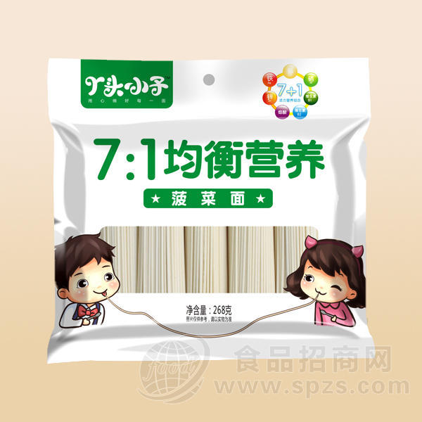 丫头小子菠菜面268g营养均衡面
