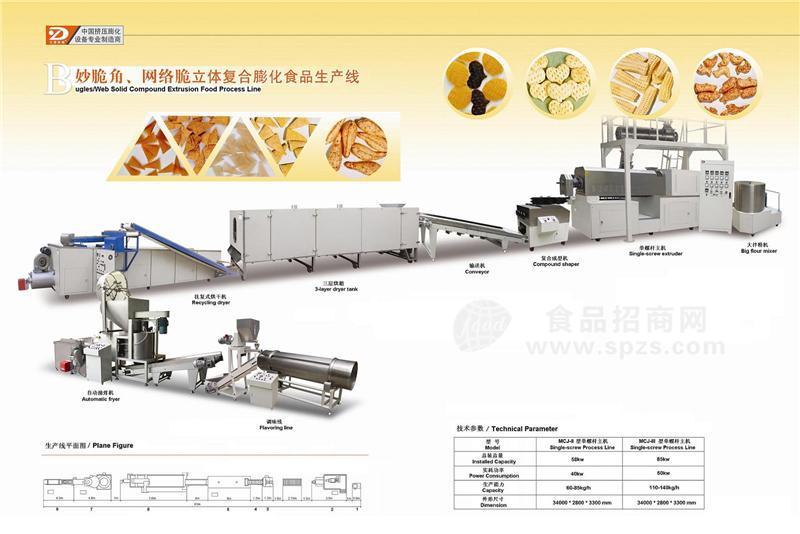 妙脆角、3D立體復(fù)合膨化食品生產(chǎn)線(xiàn)