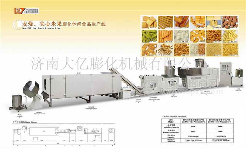 麥燒、夾心米果膨化休閑食品生產(chǎn)線