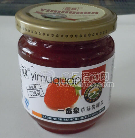 一亩泉草莓酱罐头