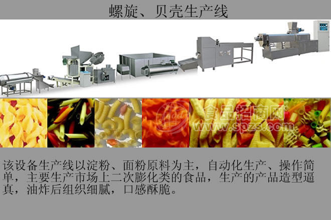 螺旋、貝殼、妙脆角食品生產(chǎn)線