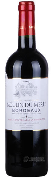 招商 批發(fā) 法國波爾多風(fēng)車堡干紅葡萄酒 moulin du merle Bordeaux