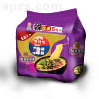 韩国味食品 韩拉面盛之和五连包老坛酸菜方便面