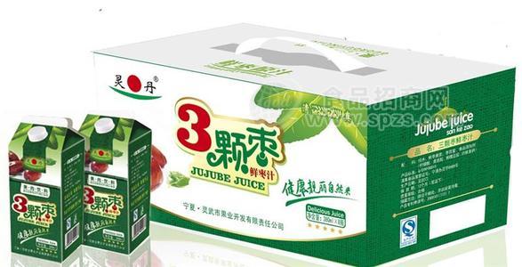 3颗枣鲜枣汁380mlx8瓶