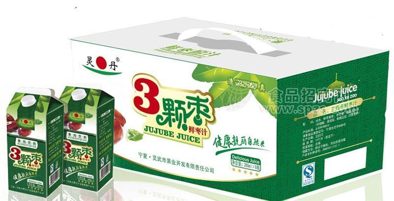 3颗枣鲜枣汁380mlx8瓶