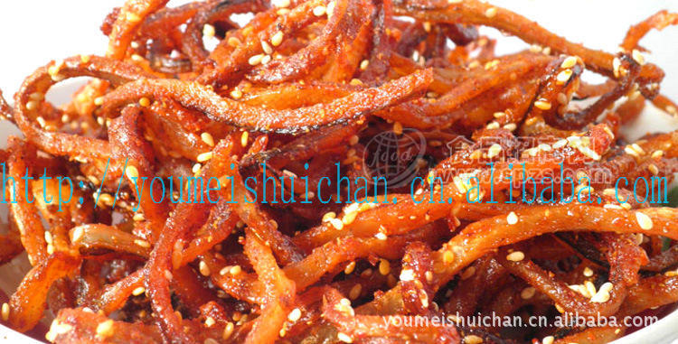 供應(yīng)廠供香辣鰻魚條鰻魚絲海產(chǎn)品休閑食品魷魚絲烤魚片