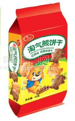 淘气熊饼干朱古力味65g红