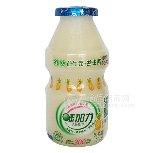 味加力乳酸菌飲品單瓶鳳梨味100ml