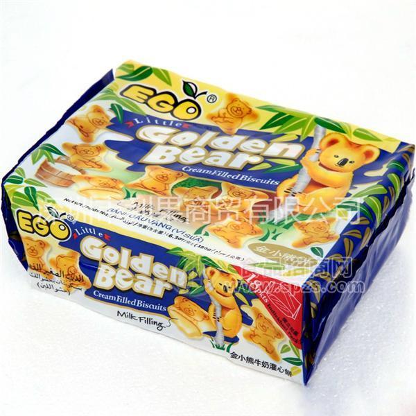 马来西亚进口 EGO金小熊饼干牛奶味灌心饼