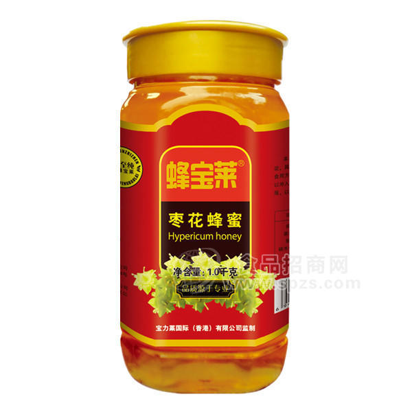 蜂寶萊 棗花蜂蜜1000g玻璃瓶